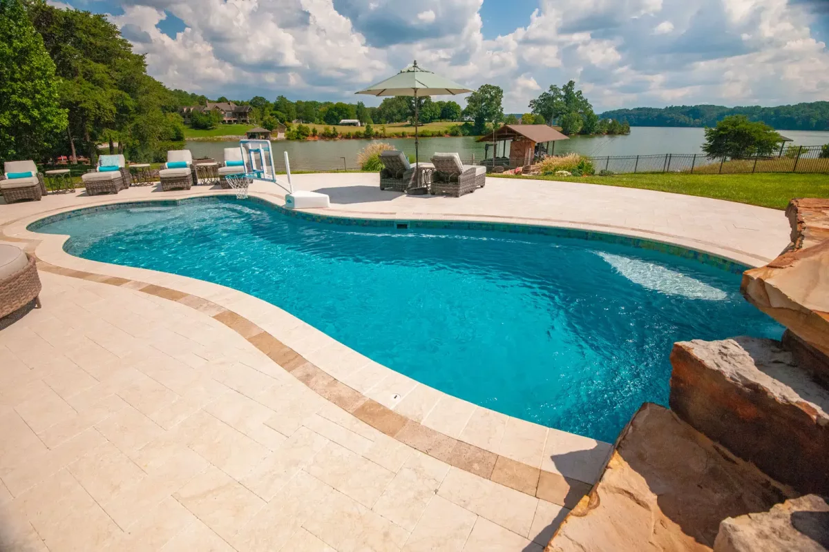 Completed pool installation project